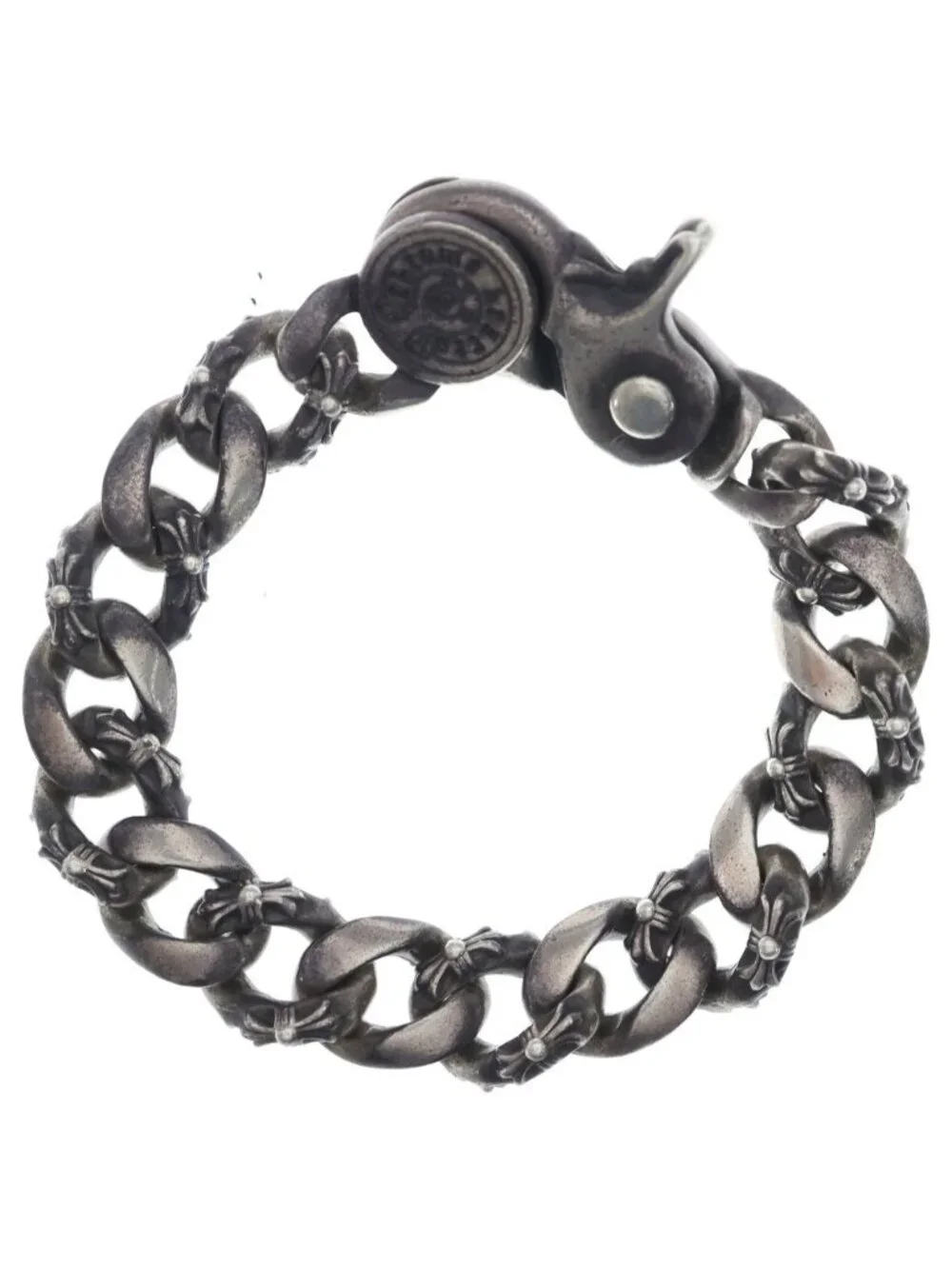 Chrome Hearts Vintage Fancy Link Clip Bracelet 15 Silver